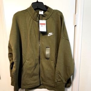 Nike Fleece Cardigan Olive Green
